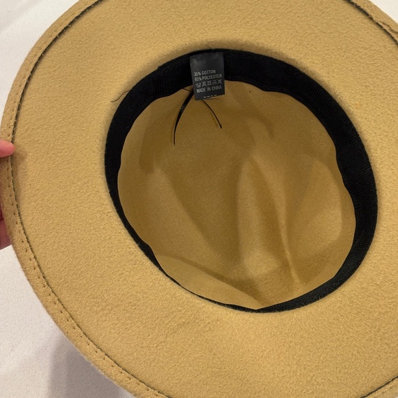 Shein Brown Felt Hat Womens Tan Khaki Fedora Belt Boho Chic Belt - Picture 7 of 7